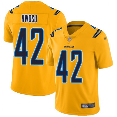 Los Angeles Chargers NFL Football Uchenna Nwosu Gold Jersey Men Limited 42 Inverted Legend